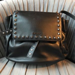 DKNY NWOT Black Leather Studded Bag